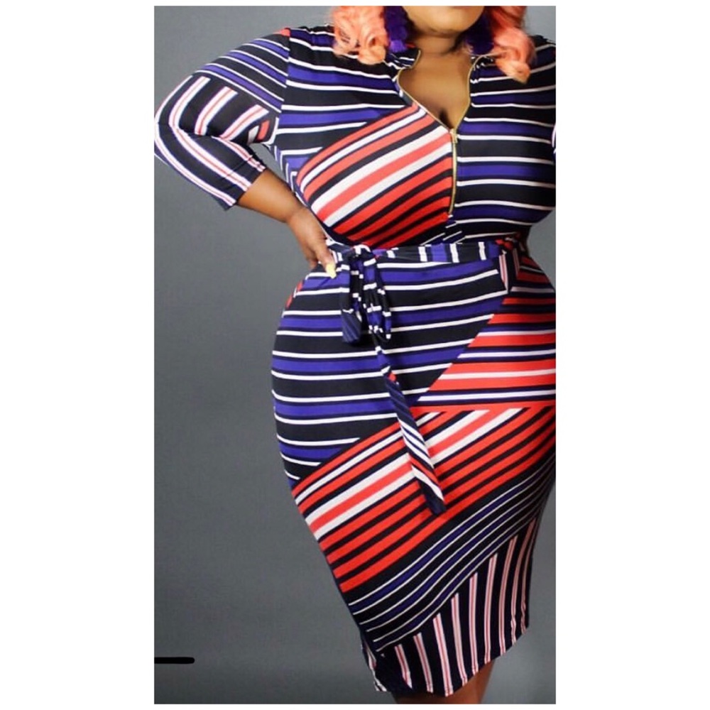 Orange and Blue Striped New